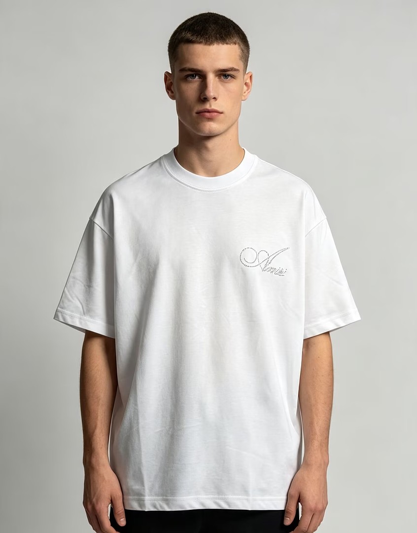 777款P55 原创首发 高品水钻石 面料260克双纱字母 白色 黑色 S M L XL