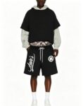 3001款p75 假拼接2条毛圈裤子 灰色  黑色S M L XL