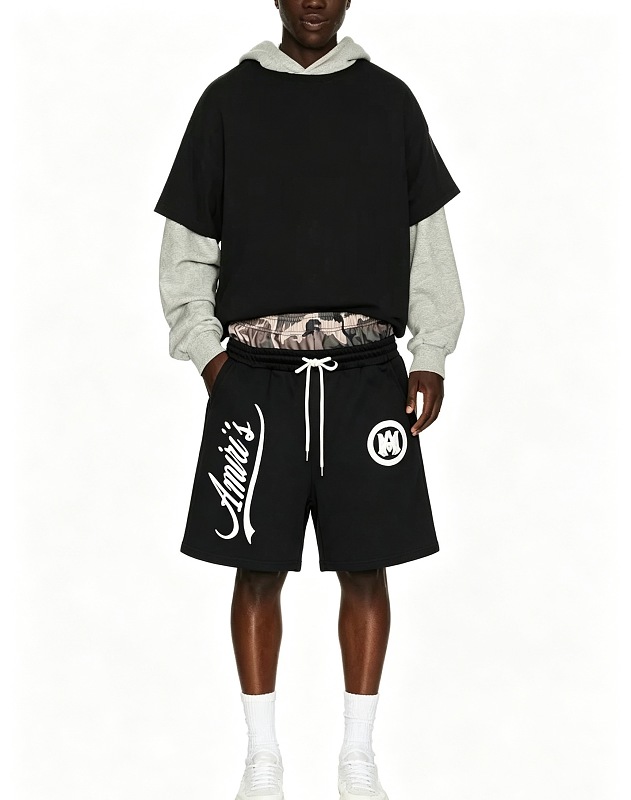 3001款p75 假拼接2条毛圈裤子 灰色  黑色S M L XL