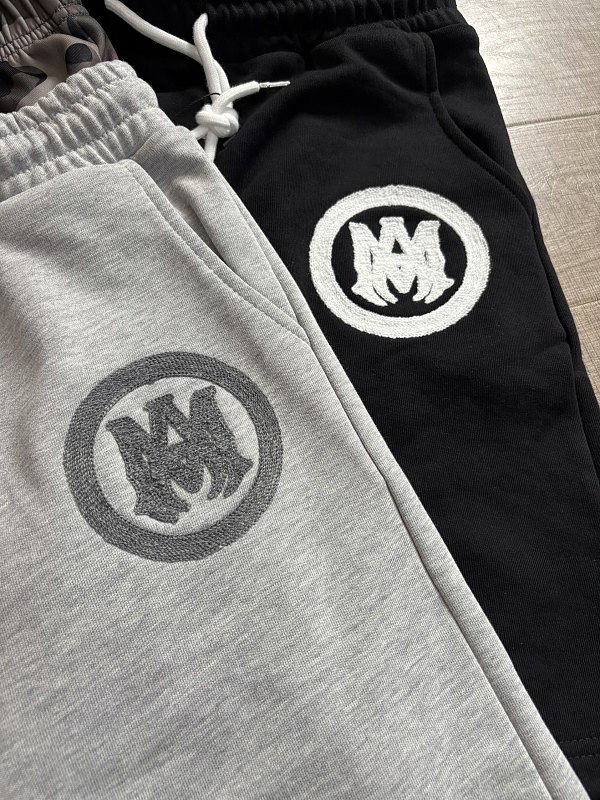 3001款p75 假拼接2条毛圈裤子 灰色  黑色S M L XL