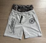 3001款p75 假拼接2条毛圈裤子 灰色  黑色S M L XL