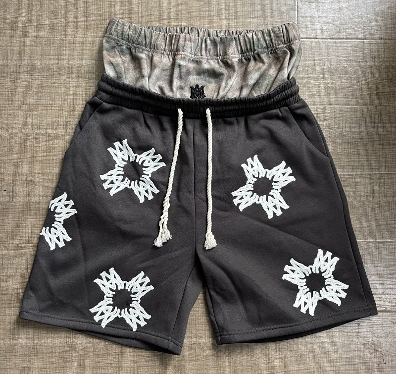 5306款P76  预告 拼接假2条加绒短裤 S M L  XL