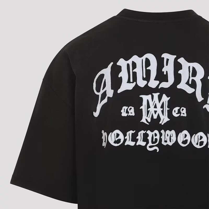 766款P48 面料260克双纱字母 白色 黑色 S M L XL