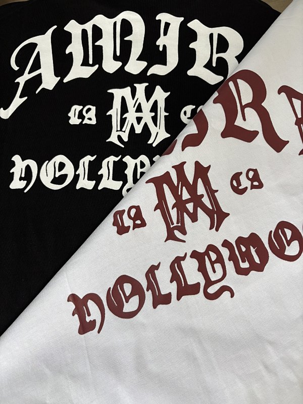 766款P48 面料260克双纱字母 白色 黑色 S M L XL
