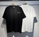 765款P55 面料260克双纱烫闪银粒字母 黑色 白色 S M L XL