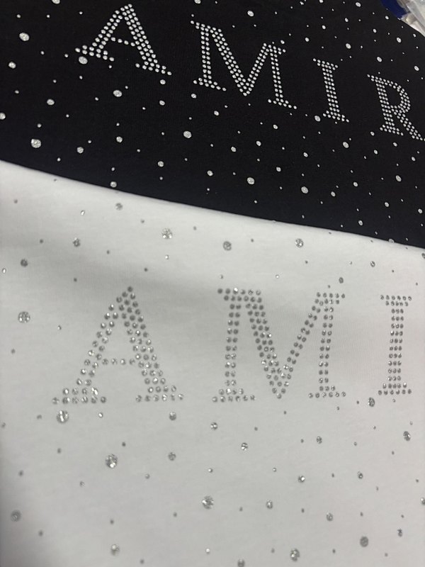 764款P55 面料260克双纱烫闪银粒字母 黑色 白色 S M L XL