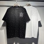 764款P55 面料260克双纱烫闪银粒字母 黑色 白色 S M L XL