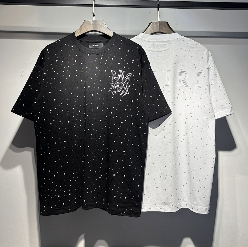 764款P55 面料260克双纱烫闪银粒字母 黑色 白色 S M L XL