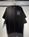 764款P55 面料260克双纱烫闪银粒字母 黑色 白色 S M L XL