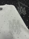 764款P55 面料260克双纱烫闪银粒字母 黑色 白色 S M L XL