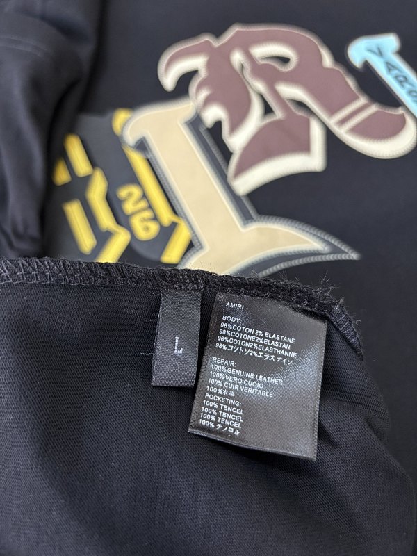 758款P52 面料260克双纱字母  黑色 S M L XL