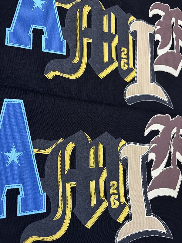 758款P52 面料260克双纱字母  黑色 S M L XL