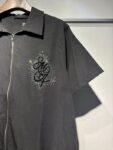 新款 P69元 尼龙双拉链烫钻衬衣 M L XL XXL 黑色 米色