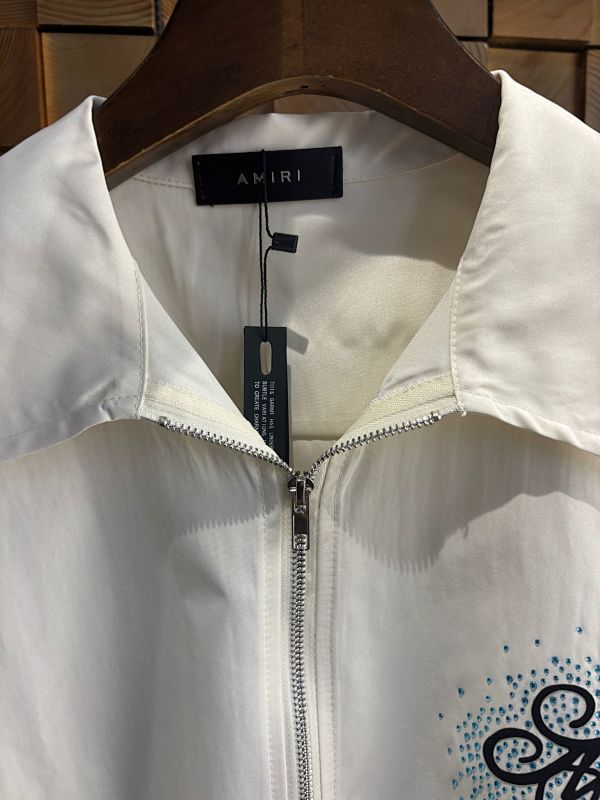 新款 P69元 尼龙双拉链烫钻衬衣 M L XL XXL 黑色 米色