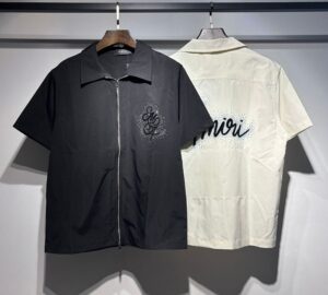 yupoo_102999_70a63013.jpg 新款 P69元 尼龙双拉链烫钻衬衣 M L XL XXL 黑色 米色