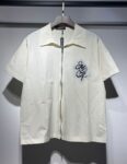 新款 P69元 尼龙双拉链烫钻衬衣 M L XL XXL 黑色 米色