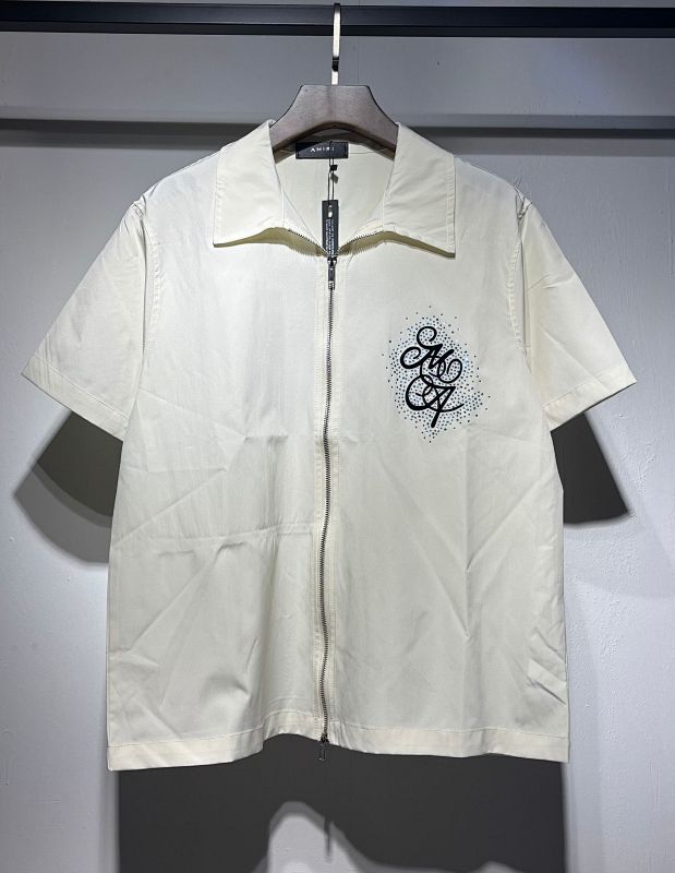 新款 P69元 尼龙双拉链烫钻衬衣 M L XL XXL 黑色 米色