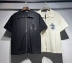 新款 P69元 尼龙双拉链烫钻衬衣 M L XL XXL 黑色 米色