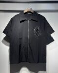 新款 P69元 尼龙双拉链烫钻衬衣 M L XL XXL 黑色 米色