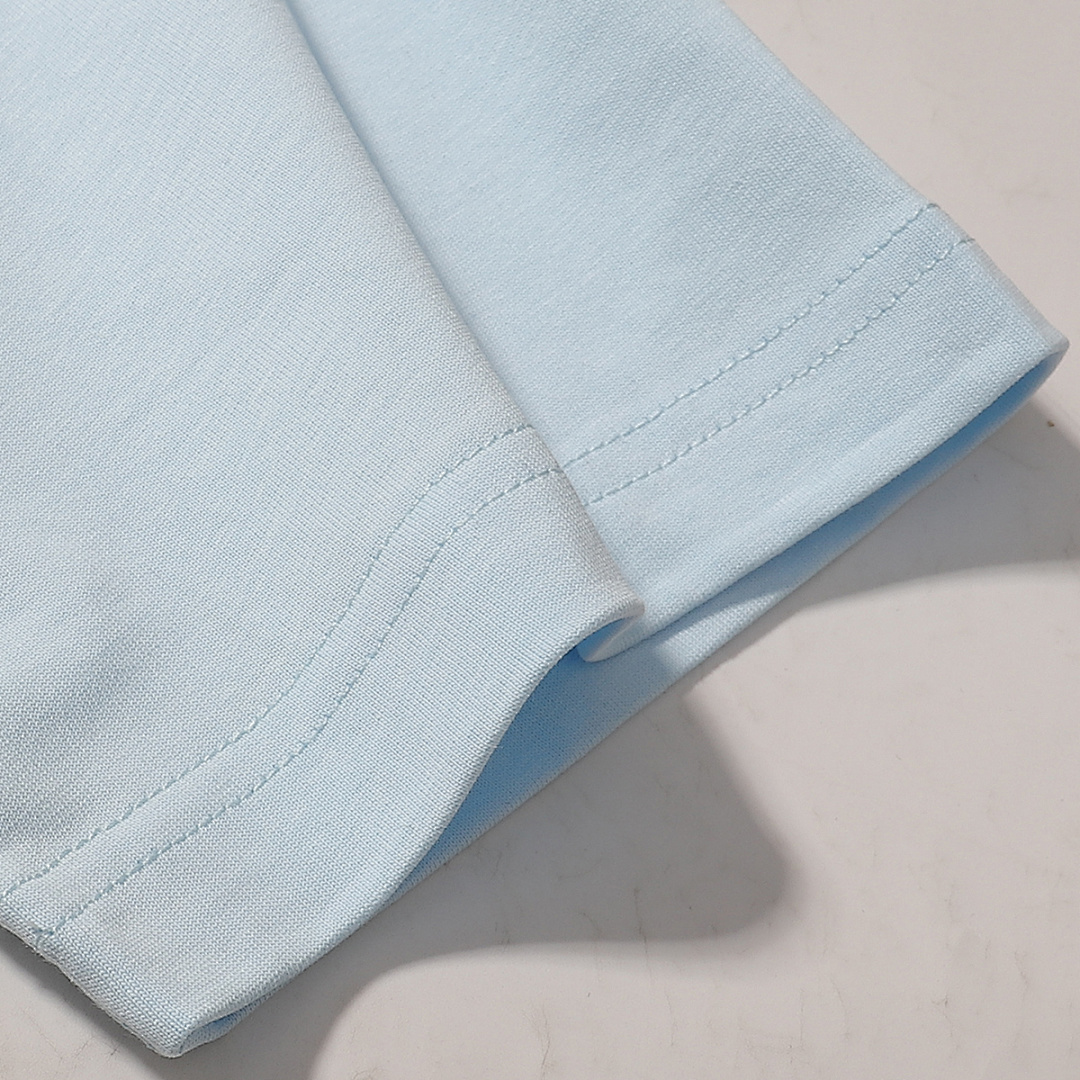 709款P50 面料260克双纱 发泡印花黑印杏 蓝色 黑印黑S M L XL