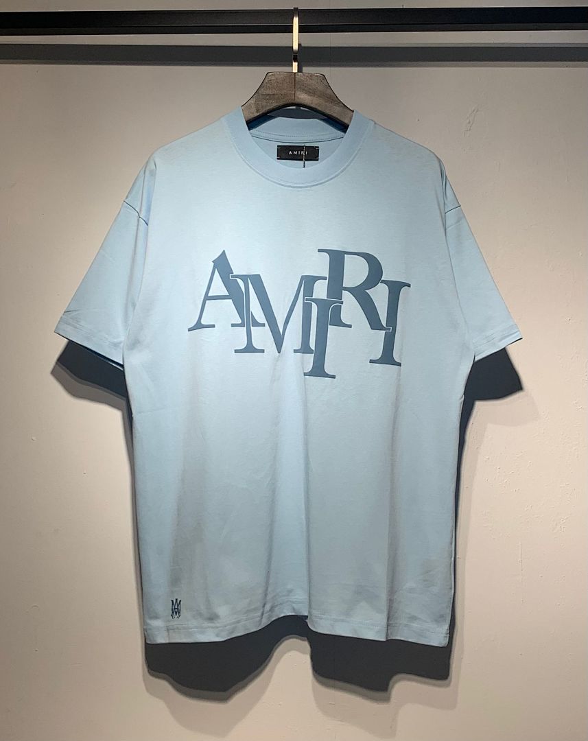 709款P50 面料260克双纱 发泡印花黑印杏 蓝色 黑印黑S M L XL