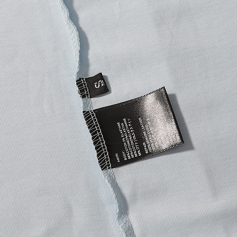 709款P50 面料260克双纱 发泡印花黑印杏 蓝色 黑印黑S M L XL