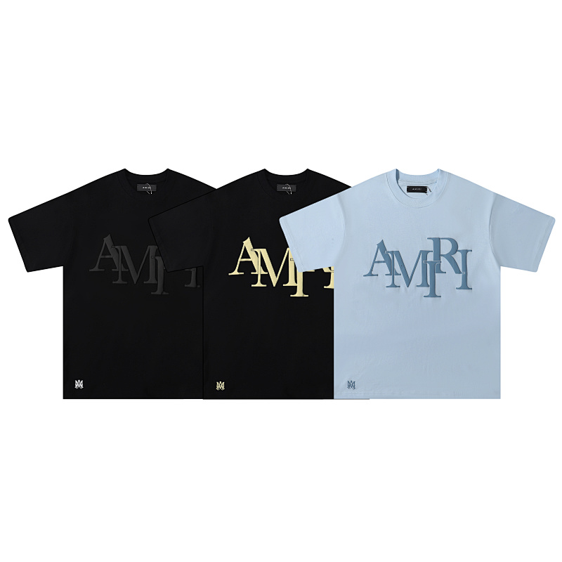 709款P50 面料260克双纱 发泡印花黑印杏 蓝色 黑印黑S M L XL