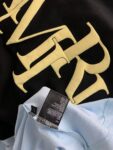 709款P50 面料260克双纱 发泡印花黑印杏 蓝色 黑印黑S M L XL