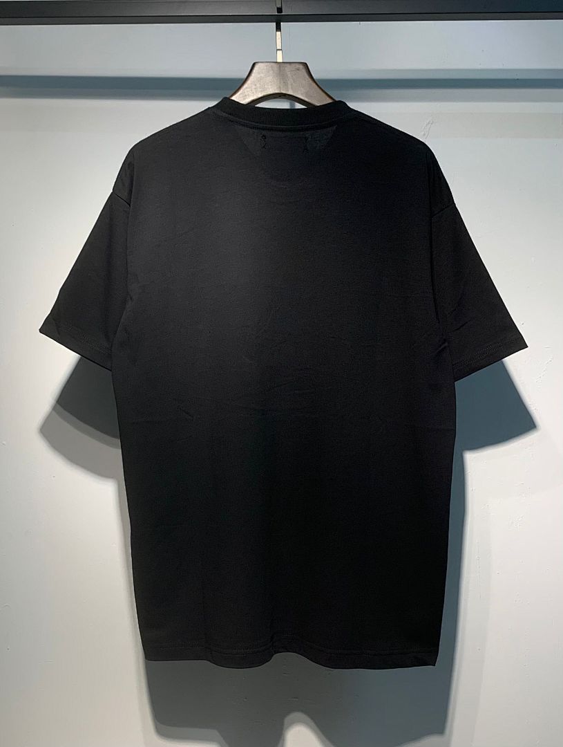 709款P50 面料260克双纱 发泡印花黑印杏 蓝色 黑印黑S M L XL