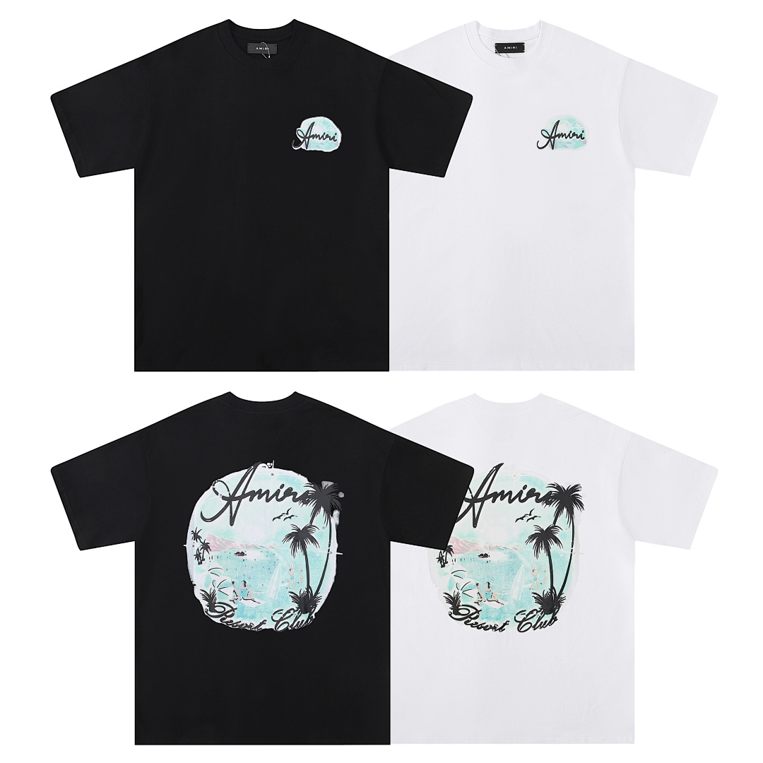 712款P50 面料260克双纱椰树款 黑色 白色S M L XL