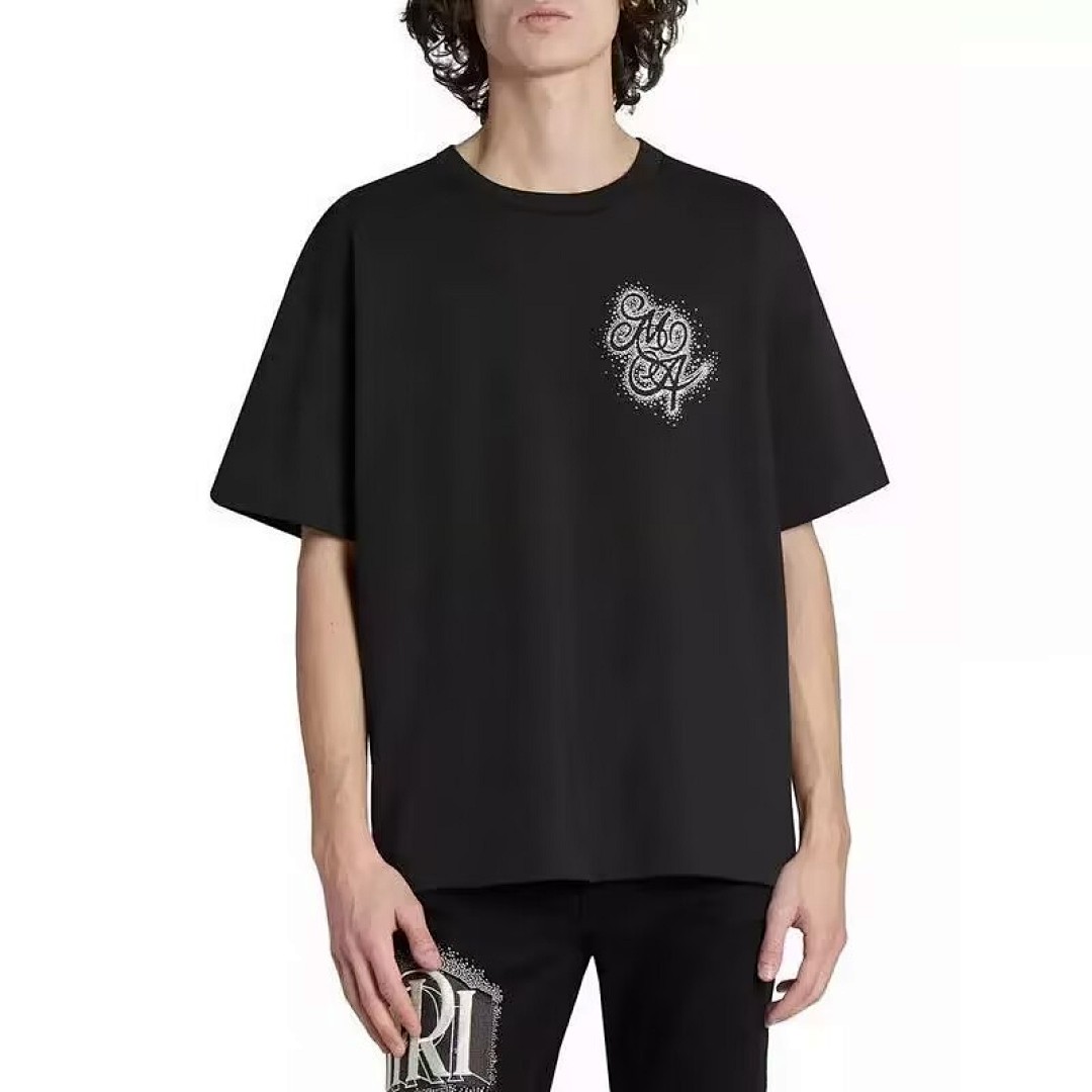 715款P53 面料260克双纱植绒字母 黑色 白色S M L XL