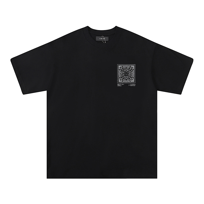 718款P50 面料260克双纱字母腰果花 黑色 白色S M L XL