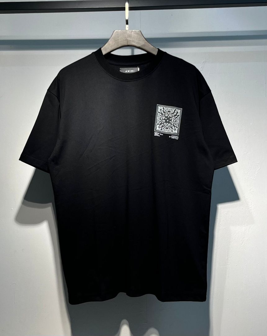 718款P50 面料260克双纱字母腰果花 黑色 白色S M L XL
