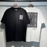 718款P50 面料260克双纱字母腰果花 黑色 白色S M L XL
