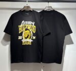 721款P50 面料260克双纱l裂纹印花字母狮子 黑色 S M L XL