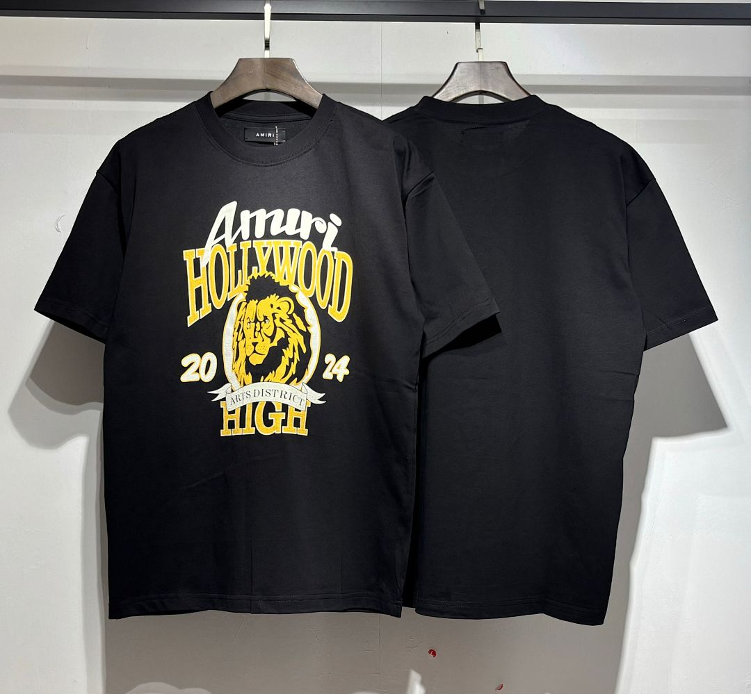 721款P50 面料260克双纱l裂纹印花字母狮子 黑色 S M L XL