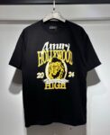 721款P50 面料260克双纱l裂纹印花字母狮子 黑色 S M L XL