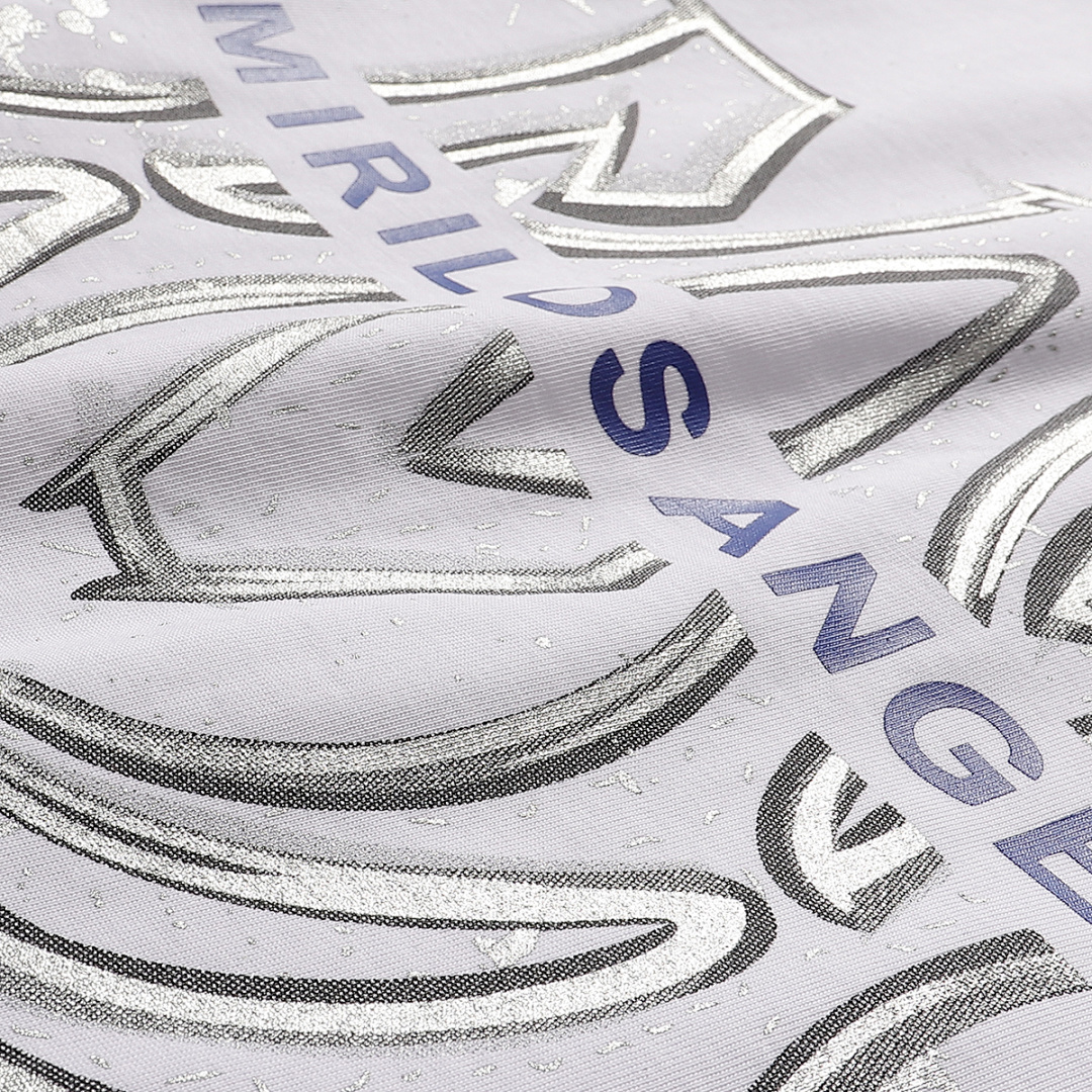 723款P53 面料260克双纱烫银字母白色 黑色 S M L XL
