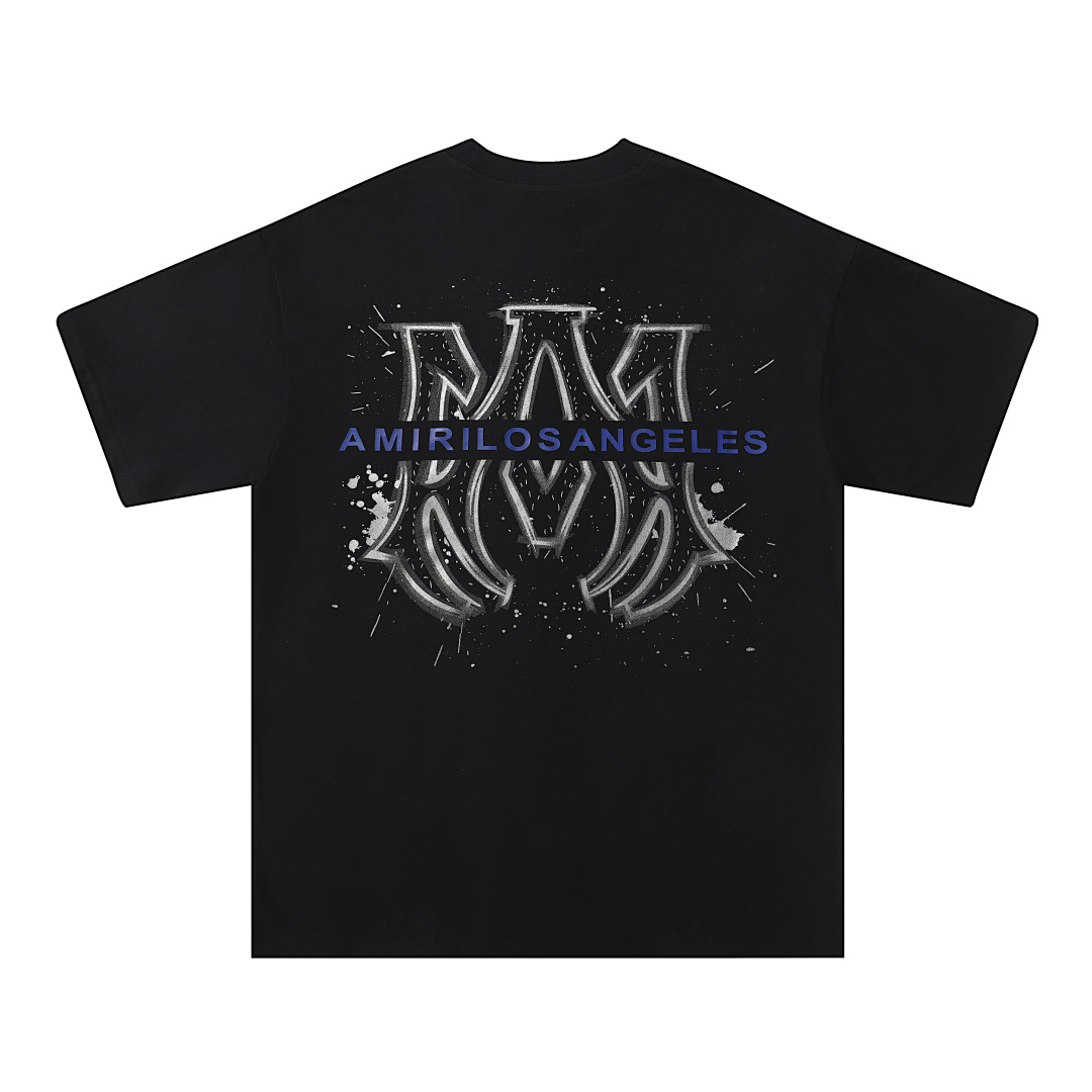 723款P53 面料260克双纱烫银字母白色 黑色 S M L XL