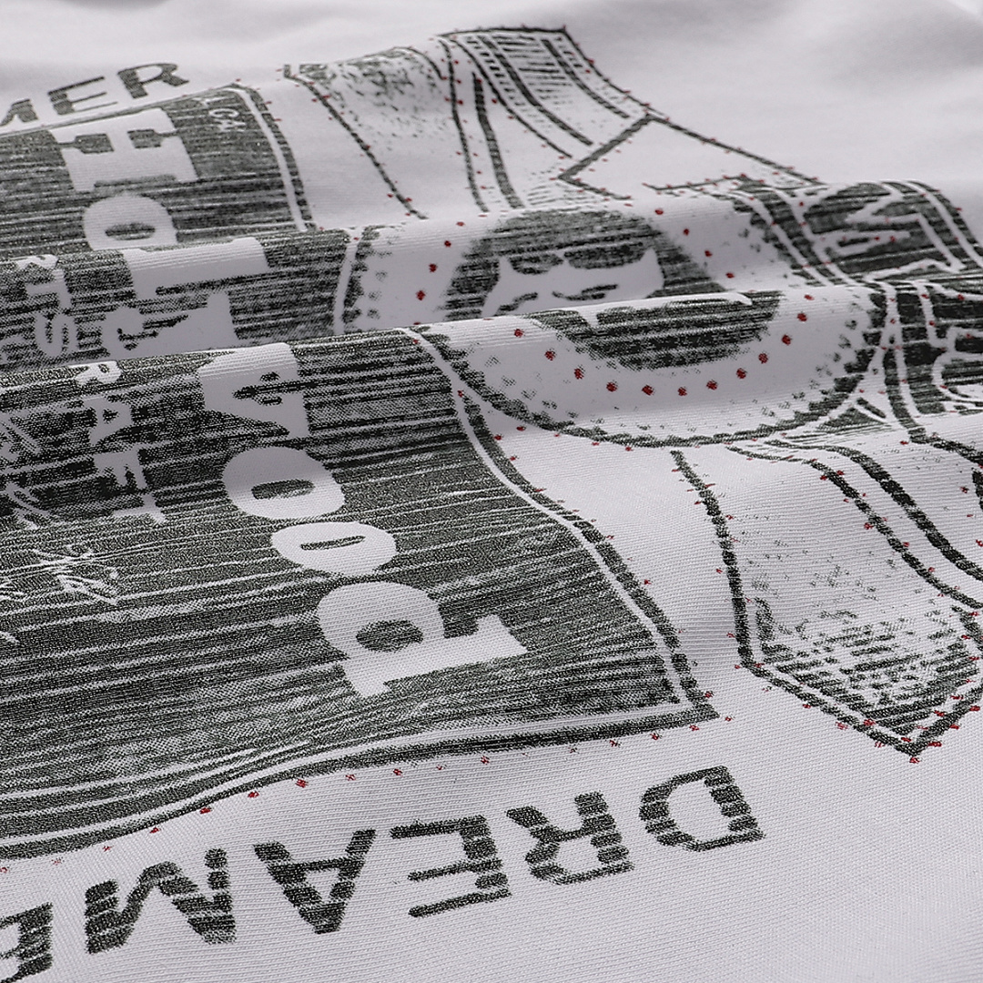 726款P53 面料260克双纱烫银字母 白色 黑色 S M L XL