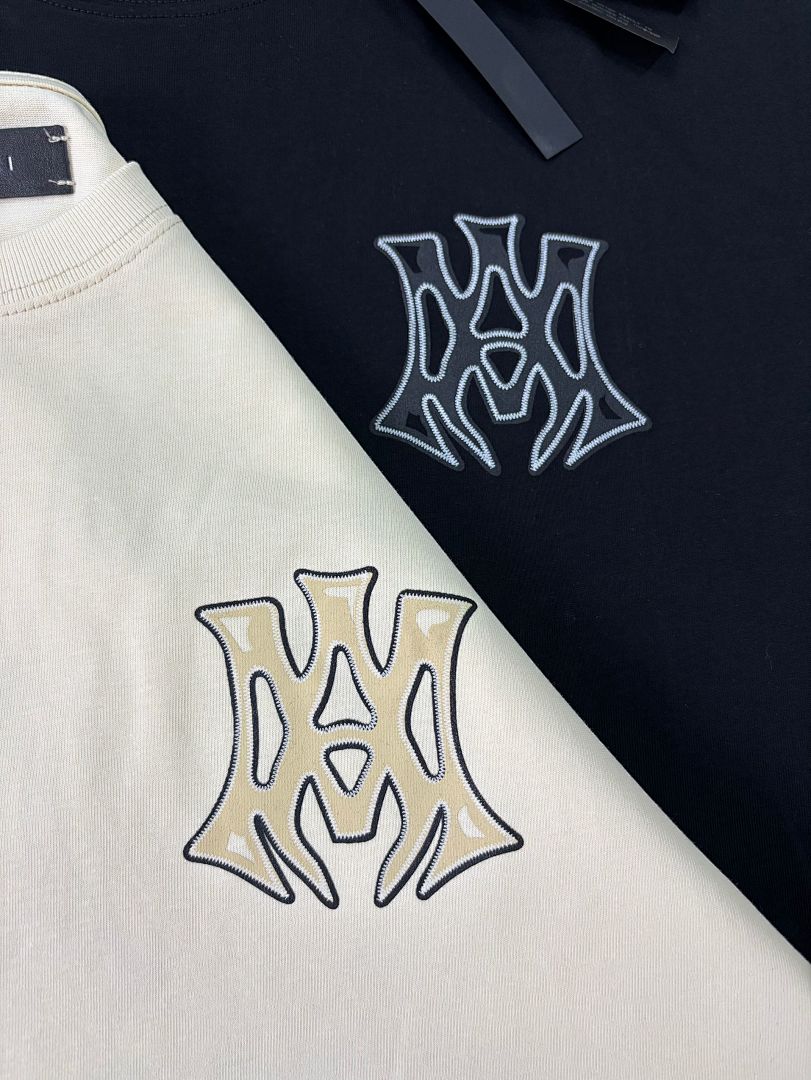 733款P50 面料260克双纱发泡字母 杏色 黑色 S M L XL