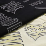 733款P50 面料260克双纱发泡字母 杏色 黑色 S M L XL