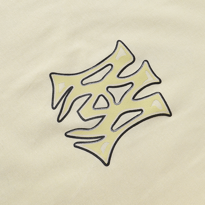 733款P50 面料260克双纱发泡字母 杏色 黑色 S M L XL