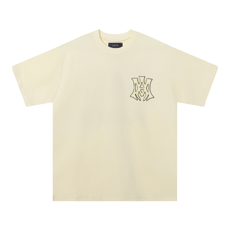 733款P50 面料260克双纱发泡字母 杏色 黑色 S M L XL