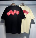 734款P47 面料260克双纱字母骰子 杏色 黑色 S M L XL