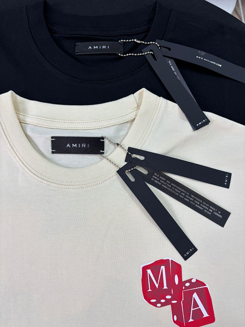 734款P47 面料260克双纱字母骰子 杏色 黑色 S M L XL
