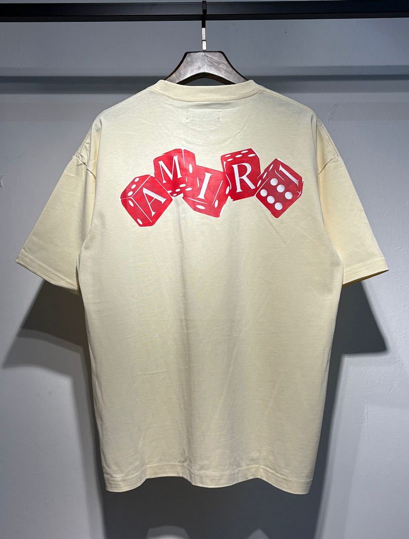 734款P47 面料260克双纱字母骰子 杏色 黑色 S M L XL