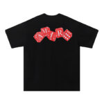 734款P47 面料260克双纱字母骰子 杏色 黑色 S M L XL