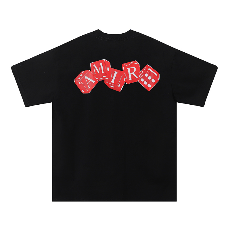 734款P47 面料260克双纱字母骰子 杏色 黑色 S M L XL