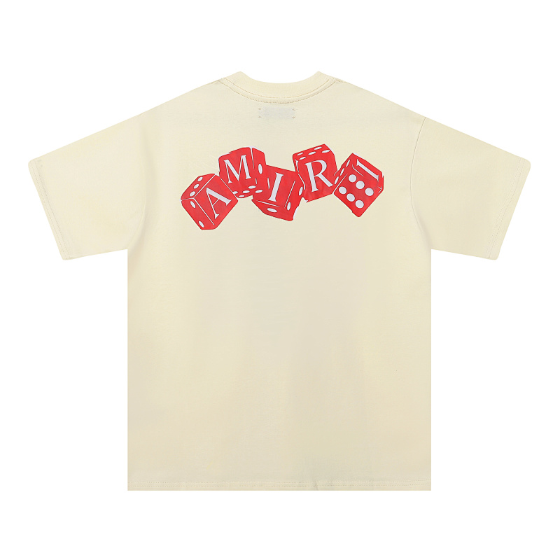 734款P47 面料260克双纱字母骰子 杏色 黑色 S M L XL